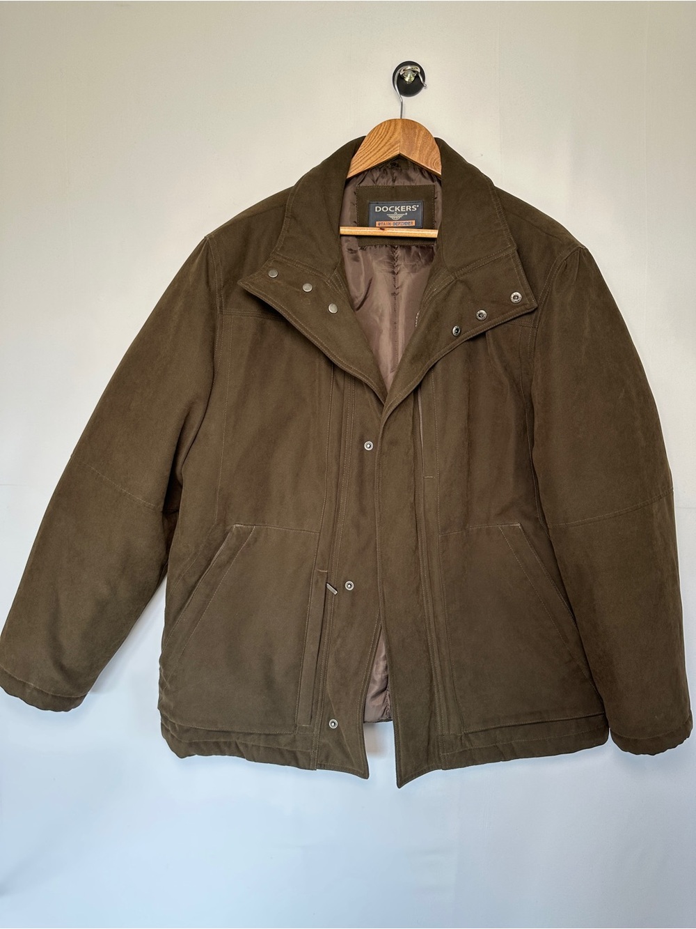 Dockers Stain Defender Insulated Jacket Olive Green Quilted Men's Size L